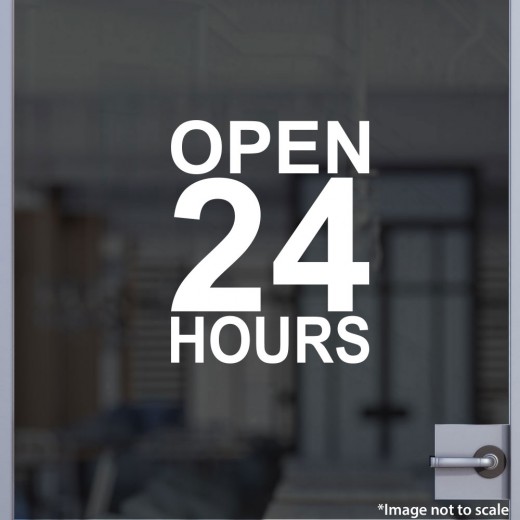 Open 24 Hours Decal